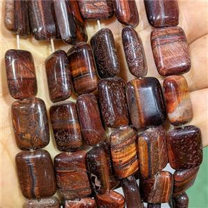 Red Tiger Eye Stone Rectangle Beads, approx 13-18mm