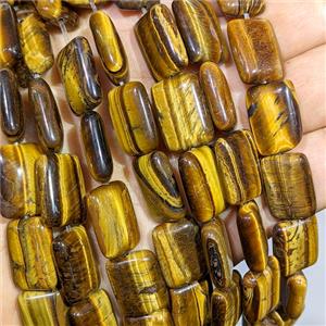 Natural Tiger Eye Stone Rectangle Beads, approx 13-18mm