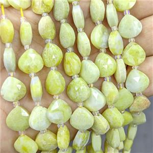 Lemon Jasper Triangle Beads Faceted, approx 12mm