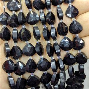 Black Obsidian Triangle Beads Faceted, approx 12mm