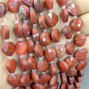 Red Jasper Triangle Beads Faceted, approx 12mm