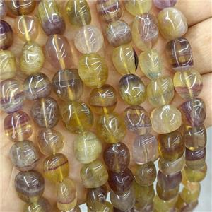 Yellowpurple Fluorite Chips Beads Freeform, approx 9-12mm