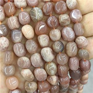 Peach Sunstone Chips Beads Freeform, approx 9-12mm