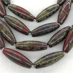 Natural Dragon Bloodstone Rice Beads Red Green, approx 14-40mm