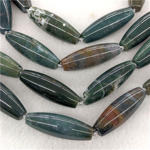 Natural Green Moss Agate Rice Beads, approx 14-40mm