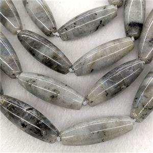 Natural Gray Labradorite Rice Beads, approx 14-40mm