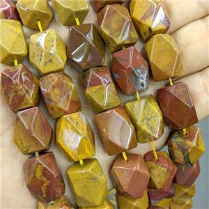 Mookaite Cuboid Beads Faceted, approx 13-18mm