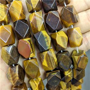 Tiger Eye Stone Cuboid Beads Faceted, approx 13-18mm