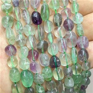 Natural Fluorite Chip Beads Freeform Multicolor, approx 8-10mm