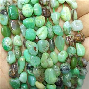 Natural Green Australian Chrysoprase Chip Beads Freeform, approx 8-10mm