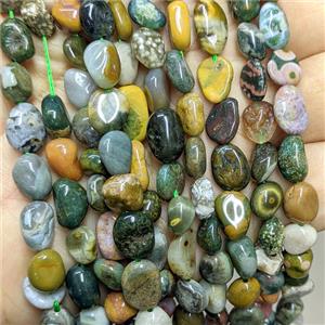 Natural Ocean Agate Chip Beads Freeform Multicolor, approx 8-10mm