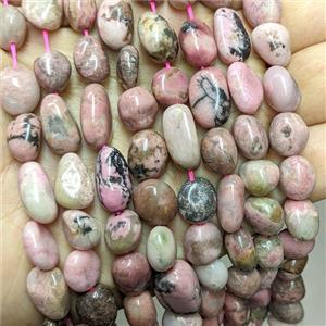 Natural Chinese Rhodonite Chip Beads Freeform Pink, approx 10-12mm