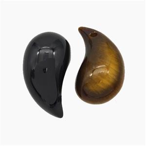 Natural Tiger Eye Stone Comma Pendant, approx 10-20mm