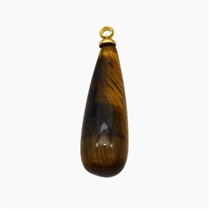 Natural Tiger Eye Stone Teardrop Pendant, approx 8-25mm