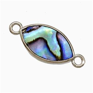 Abalone Shell Eye Connector Platinum Plated, approx 11-19mm