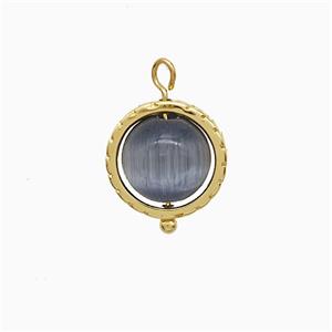Gray Cateye Glass Ball Pendant, approx 8mm, 10mm