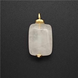 White Crystal Quartz Rectangle Pendant, approx 10-14mm