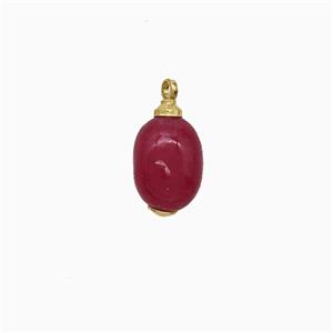 Red Dye Jade Pendant, approx 7-9mm