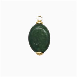 Green Dye Jade Oval Pendant, approx 8-12mm