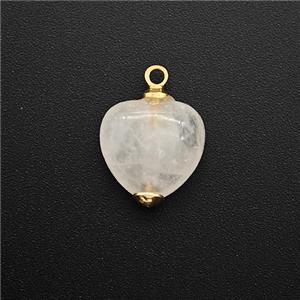 Clear Crystal Quartz Heart Pendant, approx 10mm