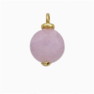 Lavender Dye Jade Coin Pendant, approx 10mm