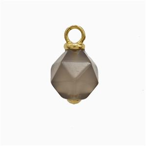 Gray Agate Ball Pendant Faceted, approx 9-10mm