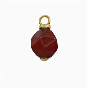 Red Dye Jade Ball Pendant Faceted, approx 9-10mm