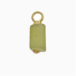 Green Dye Jade Stick Pendant, approx 7-12mm