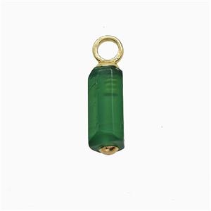 Green Dye Agate Stick Pendant, approx 7-12mm