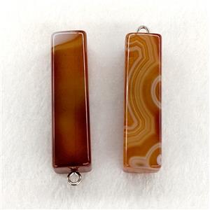 Natural Stripe Agate Stick Pendant Banded Red Dye, approx 13-50mm