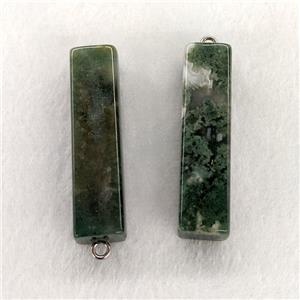 Natural Green Moss Agate Stick Pendant, approx 13-50mm