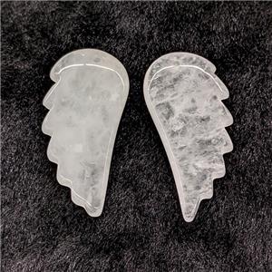 Natural Clear Crystal Quartz Angel Wings Pendant, approx 20-42mm