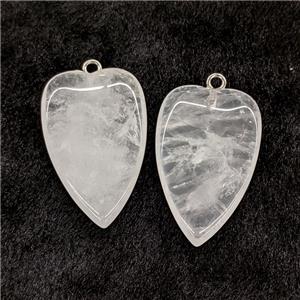 Natural Clear Crystal Quartz Heart Pendant, approx 20-42mm