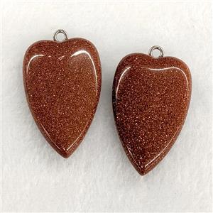 Golden Sandstone Heart Pendant, approx 25-40mm