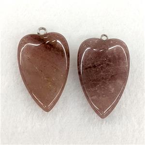 Natural Strawberry Quartz Heart Pendant, approx 25-40mm