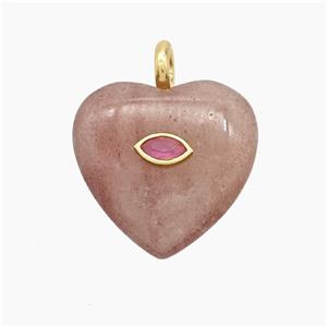gemstone Pendant pave zircon, heart, approx 25mm