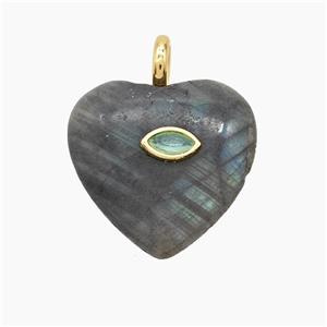 gemstone Pendant pave zircon, heart, approx 25mm