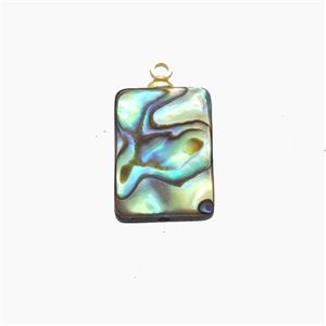 Abalone Shell Rectangle Pendant, approx 10-14mm