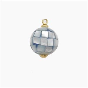 Shell Round Pendant, approx 10mm