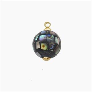 Abalone Shell Round Pendant, approx 10mm