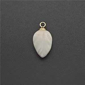 MOP Shell Leaf Pendant, approx 7-10mm