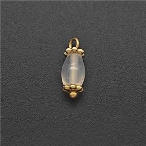 White Dye Jade Rice Pendant, approx 4-9mm