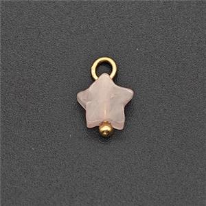 Pink Rose Quartz Star Pendant, approx 6mm