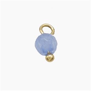 Blue Dye Jade Round Pendant, approx 4mm