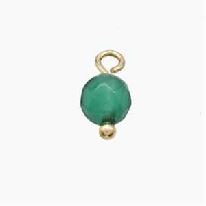 Green Dye Jade Round Pendant, approx 4mm