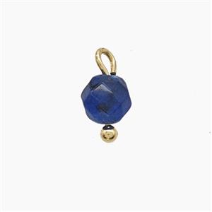 Blue Dye Jade Round Pendant, approx 4mm