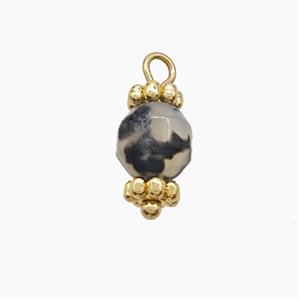 Dye Jade Prism Pendant Copper Gold Plated, approx 6mm