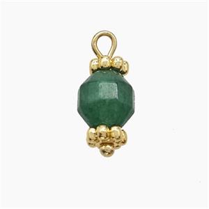 Green Dye Jade Prism Pendant Copper Gold Plated, approx 6mm