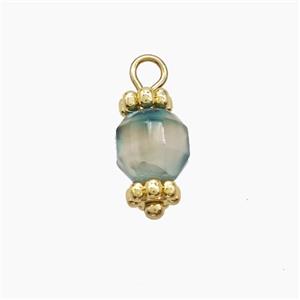 Dye Jade Prism Pendant Copper Gold Plated, approx 6mm
