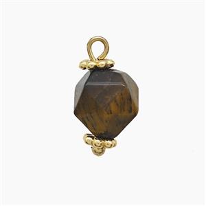 Coffee Dye Jade Pendant Cut Round Copper Gold Plated, approx 8mm